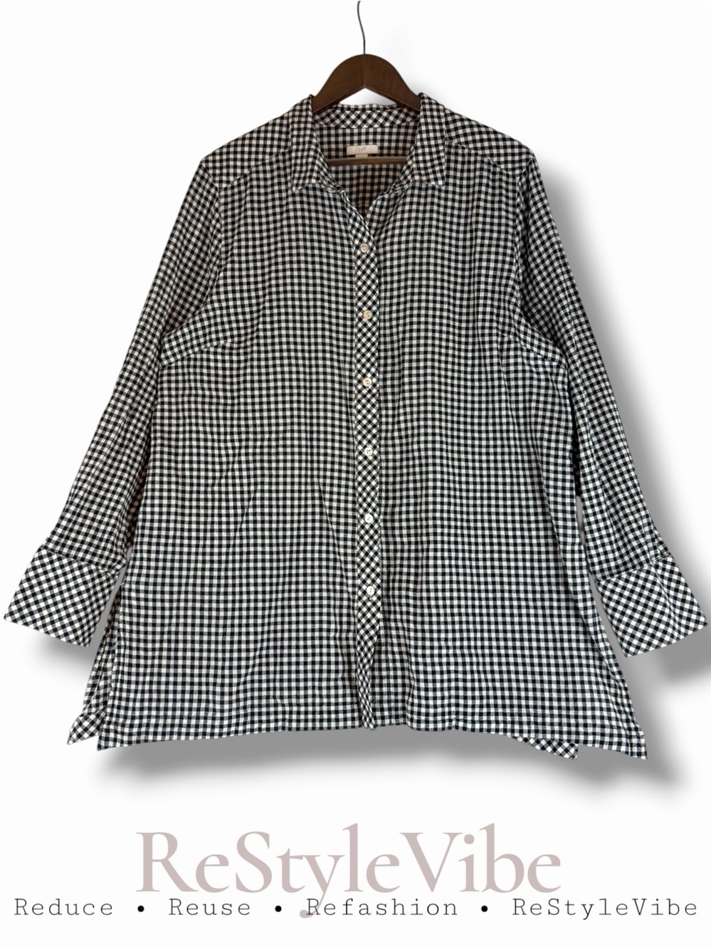 J JILL Women’s Size XL Shirt Button Down Stretch Cotton Plaid Casual Style